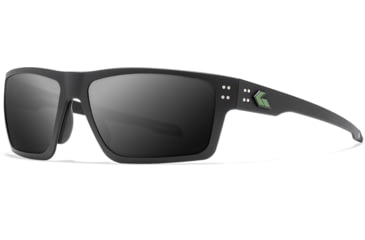 Image of Gatorz Green Beret Foundation Sentix Sunglasses, Black w/GBF Green Logo Frame, Smoke Polarized Lens, 841235130199
