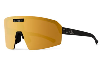 Image of Gatorz Havok Black Frame, Engraved Logo, Smoke Polarized Gold Mirror Lens, 841235126406