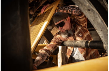 Image of Gatorz Havok Sunglasses, Engraved Logo, Desert Frame, Smoke Polarized Lens, 841235126444