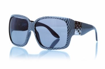 Image of Gatorz Lorbwh01Bwh Lorita Black White Polka Dot Frame Grey Fade Lens Sunglasses
