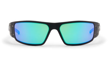 Image of Gatorz Magnum Sunglasses, Asian Fit, Black Frame, Brown Polarized w/ Green Mirror Lens, AF-MAGBLK03P-G