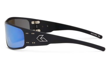 Image of Gatorz Magnum Sunglasses, Asian Fit, Black Frame, Smoked Polarized w/ Blue Mirror Lens, AF-MAGBLK01P-B