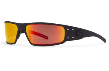 Image of Gatorz Magnum Sunglasses, Asian Fit, Black Frame, Sunburst Polarized Lens, AF-MAGBLK13P