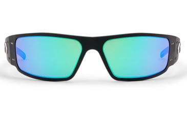 Image of Gatorz Magnum Sunglasses, Black Frame, Brown Polarized w/Green Mirror Lens, GZ-01-023