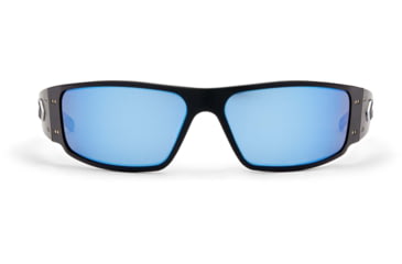 Image of Gatorz Magnum Sunglasses, Black, Smoke Polar, Blue Mirror w/ Silver Logo, Black, GZ-01-022