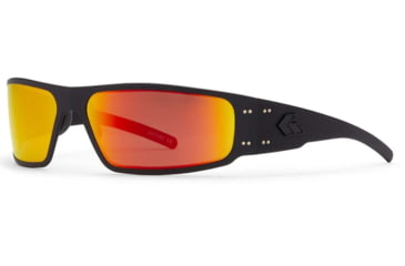 Image of Gatorz Magnum Sunglasses, Blackout Frame, Smoke Polarized w/Sunburst Mirror Lens, GZ-01-014