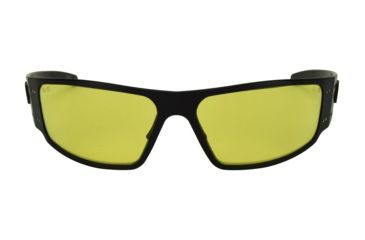 Image of Gatorz Magnum Z Ansi Z87.1 Sunglasses, Matte Black Frame, Yellow W/ Anti-Fog Lens, MAGZBLK04A