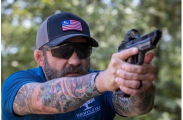 Image of Gatorz Milspec Ballistic Z87.1 Sunglasses, Black Cerakote Frame, Smoke - Clear Array Lens, Blackout Logo, One Size, GZ-10-493