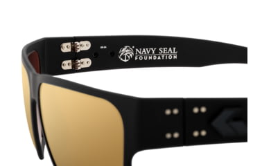 Image of Gatorz Navy SEAL Foundation Delta Sunglasses, Black Frame with Black Logo, Rose Polarized Lens with Gold Mirror, GZ-50-089
