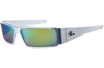 Image of Gatorz Octane Sunglasses, Gun Metal Frame, Brown Polarized w/Green Mirror Lens, Polarized, OCTGUN03P-G