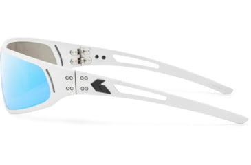 Image of Gatorz Revenant Sunglasses, Frost w/Black Logo Frame, Smoke Optimized Polarized w/ Blue Mirror Lens, Frost, Medium, 841235128547