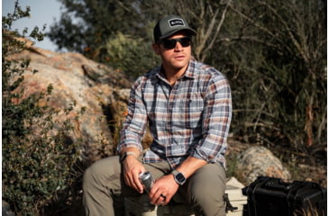 Image of Gatorz Rig Sunglasses, Black Frame with Black Logo, OPz Smoke Lenses, GZ-14-010