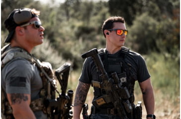 Image of Gatorz Rig Sunglasses, Black Frame with Silver Logo, OPz Rose Gold Mirror Lenses, GZ-14-050