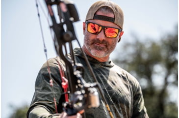 Image of Gatorz Rig Sunglasses, Black Frame with Silver Logo, OPz Rose Gold Mirror Lenses, GZ-14-050