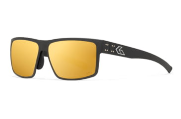 Image of Gatorz Rig Sunglasses, Black Frame with Silver Logo, OPz Rose Gold Mirror Lenses, GZ-14-050