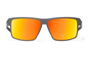 Image of Gatorz Rig Sunglasses, Graphite Frame with Silver Logo, Opz Rose Sunburst Mirror Lenses, GZ-14-179
