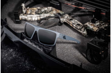 Image of Gatorz Rig Sunglasses, Slate Frame with Black Logo, Smoke Lenses, GZ-14-100