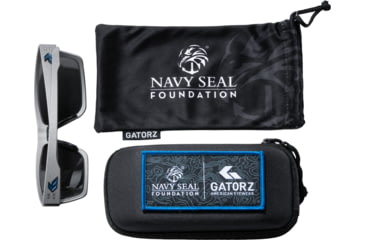 Image of Gatorz Sentix Navy Seal Foundation Glasses w/NSF Blue Logo, Gunmetal, 841235129858