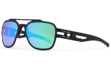 Image of Gatorz Stark Sunglasses, Matte Blackout Frame, Brown Polarized w/ Green Mirror Lens, GZ-06-013