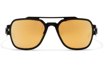 Image of Gatorz Stark Sunglasses, Matte Blackout Frame, Smoked Polarized w/ Gold Mirror Lens, GZ-06-016