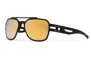 Image of Gatorz Stark Sunglasses, Matte Blackout Frame, Smoked Polarized w/ Gold Mirror Lens, GZ-06-016