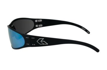 Image of Gatorz Wraptor Sunglasses, Black Frame, Blue Chrome Lens WRABLK08C