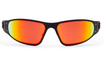 Image of Gatorz Wraptor Sunglasses, Blackout Frame, Smoke Polarized w/Sunburst Mirror Lens, WRABLK13PMBP