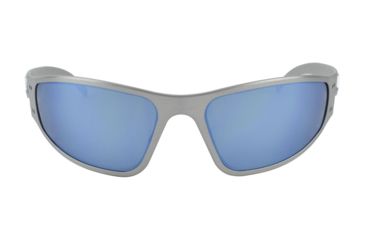 Image of Gatorz Wraptor Sunglasses, Brushed Frame Smoked Polarized W/ Blue Mirror Lens, WRABRU01P-B