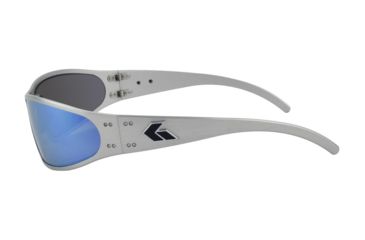Image of Gatorz Wraptor Sunglasses, Brushed Frame Smoked Polarized W/ Blue Mirror Lens, WRABRU01P-B