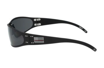 Image of Gatorz Wraptor Sunglasses, Patriot Red Line American Flag, Smoked Polarized Lens, RL-WRABLK01P