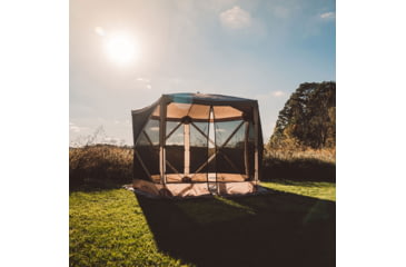 Image of Gazelle G5 5-Sided Portable Gazebo Pop-Up Hub Screen Tent, 3 Wind Panels, Desert Sand, 4-Person, GK907