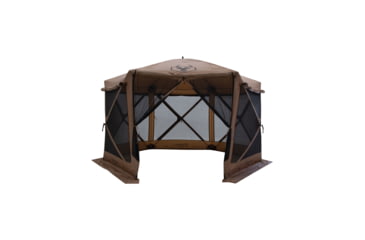 Image of Gazelle G6 Deluxe 6-Sided Portable Gazebo Pop-Up Hub Screen Tent, Badlands Brown, 8-Person, GG610BR