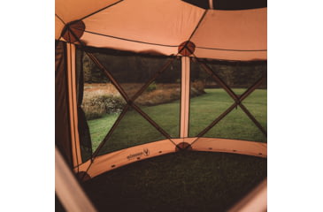 Image of Gazelle G6 Deluxe 6-Sided Portable Gazebo Pop-Up Hub Screen Tent, Badlands Brown, 8-Person, GG610BR