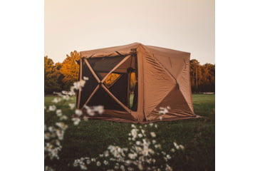 Image of Gazelle G6 Deluxe 6-Sided Portable Gazebo Pop-Up Hub Screen Tent, Badlands Brown, 8-Person, GG610BR