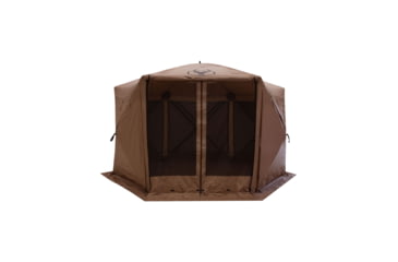 Image of Gazelle G6 Deluxe 6-Sided Portable Gazebo Pop-Up Hub Screen Tent, Badlands Brown, 8-Person, GG610BR