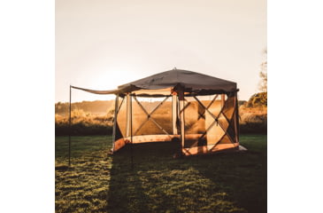 Image of Gazelle G6 Deluxe 6-Sided Portable Gazebo Pop-Up Hub Screen Tent, Badlands Brown, 8-Person, GG610BR