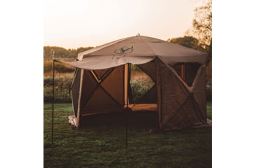 Image of Gazelle G6 Deluxe 6-Sided Portable Gazebo Pop-Up Hub Screen Tent, Badlands Brown, 8-Person, GG610BR