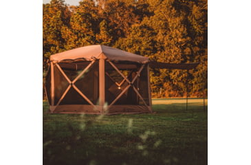Image of Gazelle G6 Deluxe 6-Sided Portable Gazebo Pop-Up Hub Screen Tent, Badlands Brown, 8-Person, GG610BR