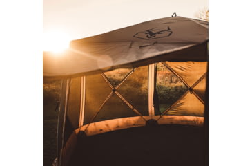 Image of Gazelle G6 Deluxe 6-Sided Portable Gazebo Pop-Up Hub Screen Tent, Badlands Brown, 8-Person, GG610BR