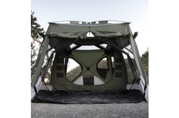 Image of Gazelle T4 Tandem Hub Tent, Easy 90 Second Set-Up, Waterproof, UV Resistant, Convertible Screen Room, Removable Floor, Ample Storage Options, 4-8 Person, Alpine Green, 4-8 Person, GT450GR