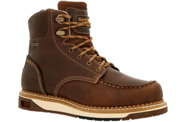 Image of Georgia Boot AMP LT Wedge Waterproof Moc-Toe 6in Work Boot - Mens, Wide, Brown, 8.5, GB00429-085W