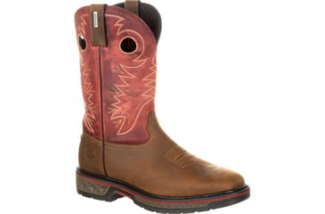 Image of Georgia Boot Carbo-Tec Waterproof 11 inch Pull-On Boot - Mens, Brown/Red, 12 Wide, GB00221-120W