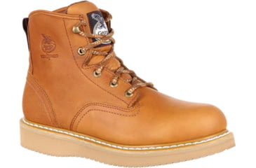 Image of Georgia Boot Wedge Steel Toe 6in Work Boot - Mens, Medium, Baracuda Gold, 10, G6342-100M