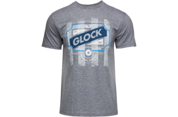 Image of Glock AP96205 Blue Line Tee Gray Ringspun Cotton/Polyester Short Sleeve Small
