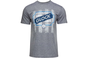 Image of Glock Blue Line Tee, Gray Ringspun Cotton/Polyester, Short Sleeve, Medium, AP96206