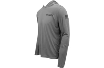 Image of Glock Hooded Performance Long Sleeve Shirt Lg Grey