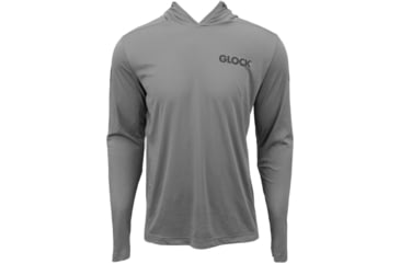 Image of Glock Hooded Performance Long Sleeve Shirt Lg Grey