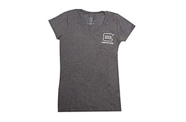 Image of Glock Short Sleeve GLOCK Perfection Womens V-Neck T-Shirt, Charcoal, Medium, GLAA68161