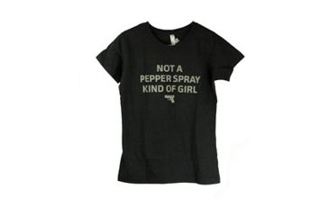Image of Glock Women's Short Sleeve "Not A Pepper Spray Kind Of Girl" Shirt, Gray, Small, GLAA68170