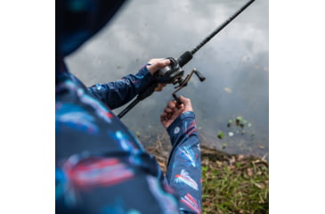 Image of Googan Squad Patriotic Jigs Hooded Long-Sleeve Shirt w/Mesh Back - Mens, Medium, GS239-M